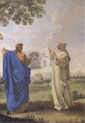 LE SUEUR, Eustache, St Bruno Examining a Drawing of the Baths of Diocletian Location of the Future Charterhouse of Rome  (mk05)